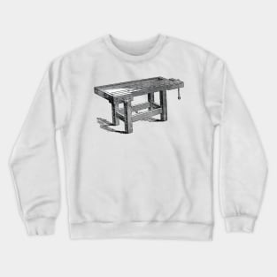 Woodworking bench - vintage book illustration from The children's library of work and play by Edwin W. Foster 1911 Crewneck Sweatshirt